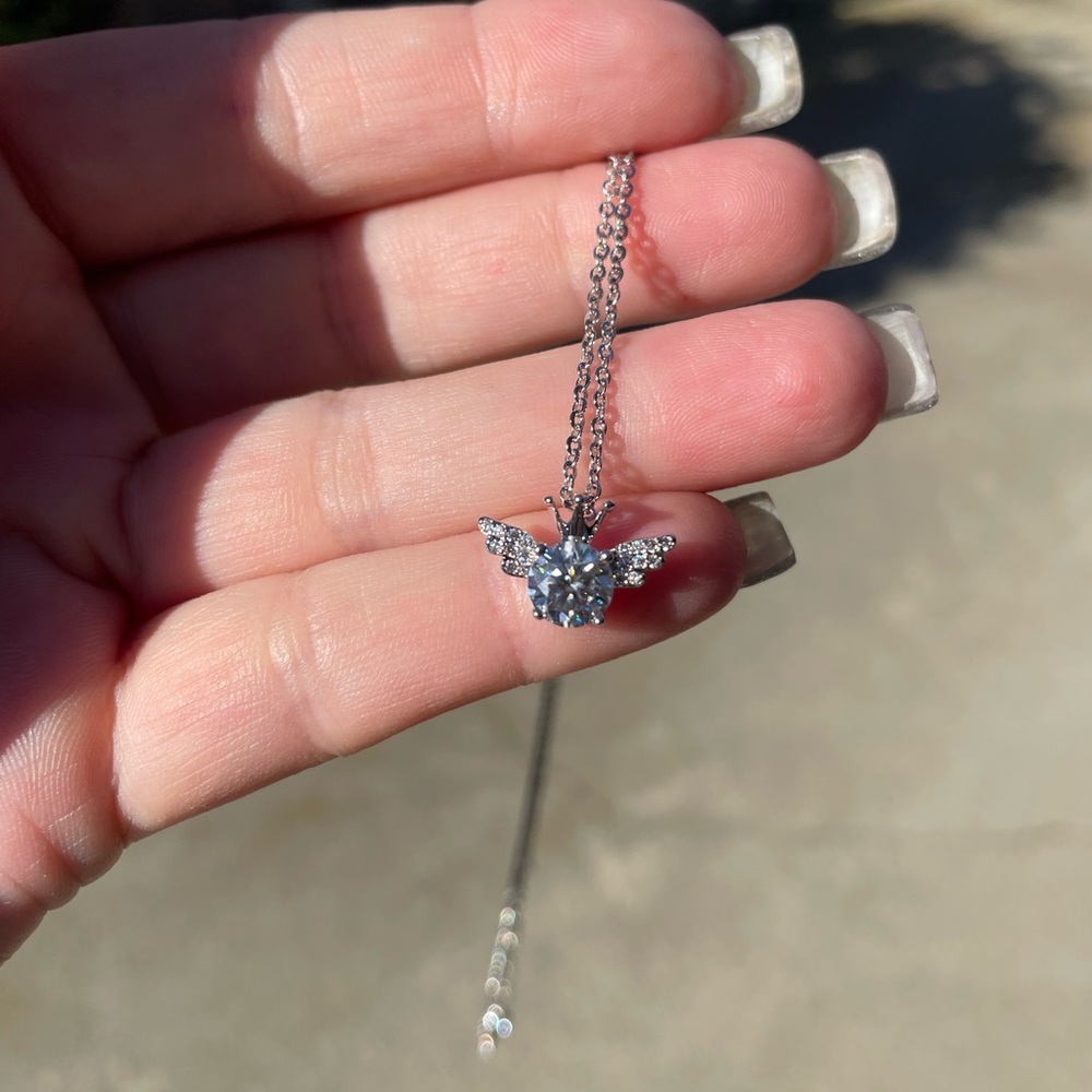 Angel Queen Moissanite Sterling .925 Silver Necklace!
